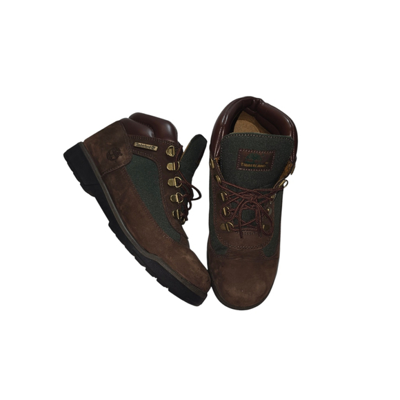 Boy's Timberland Boots Brown Green Size 7 Waterproof Field - Picture 1 of 8